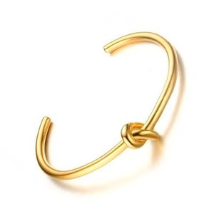Knot Tied Gold Plated Cuff by Dedoni Bijoux